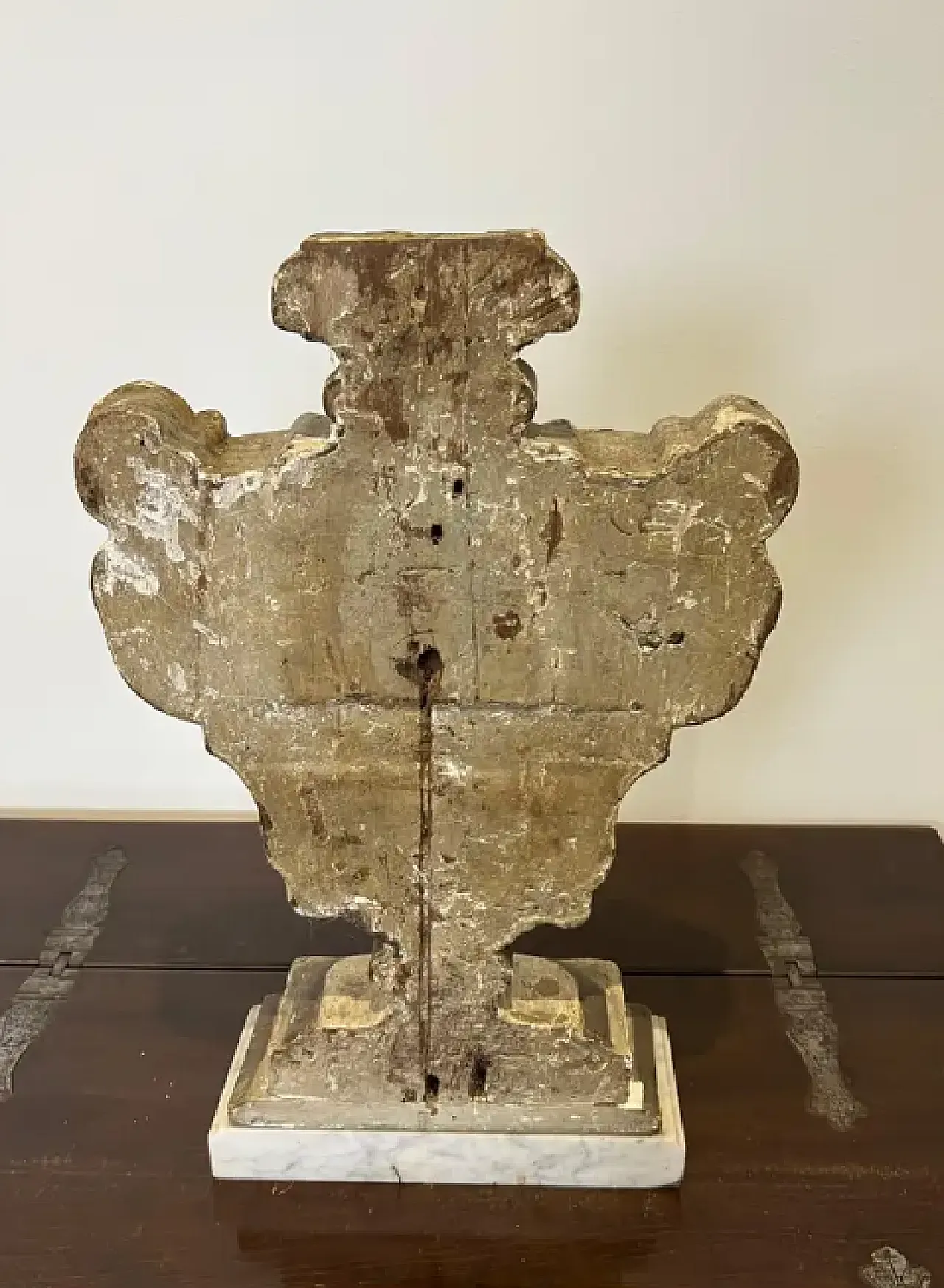 Elemento decorativo in legno e marmo, '700 4