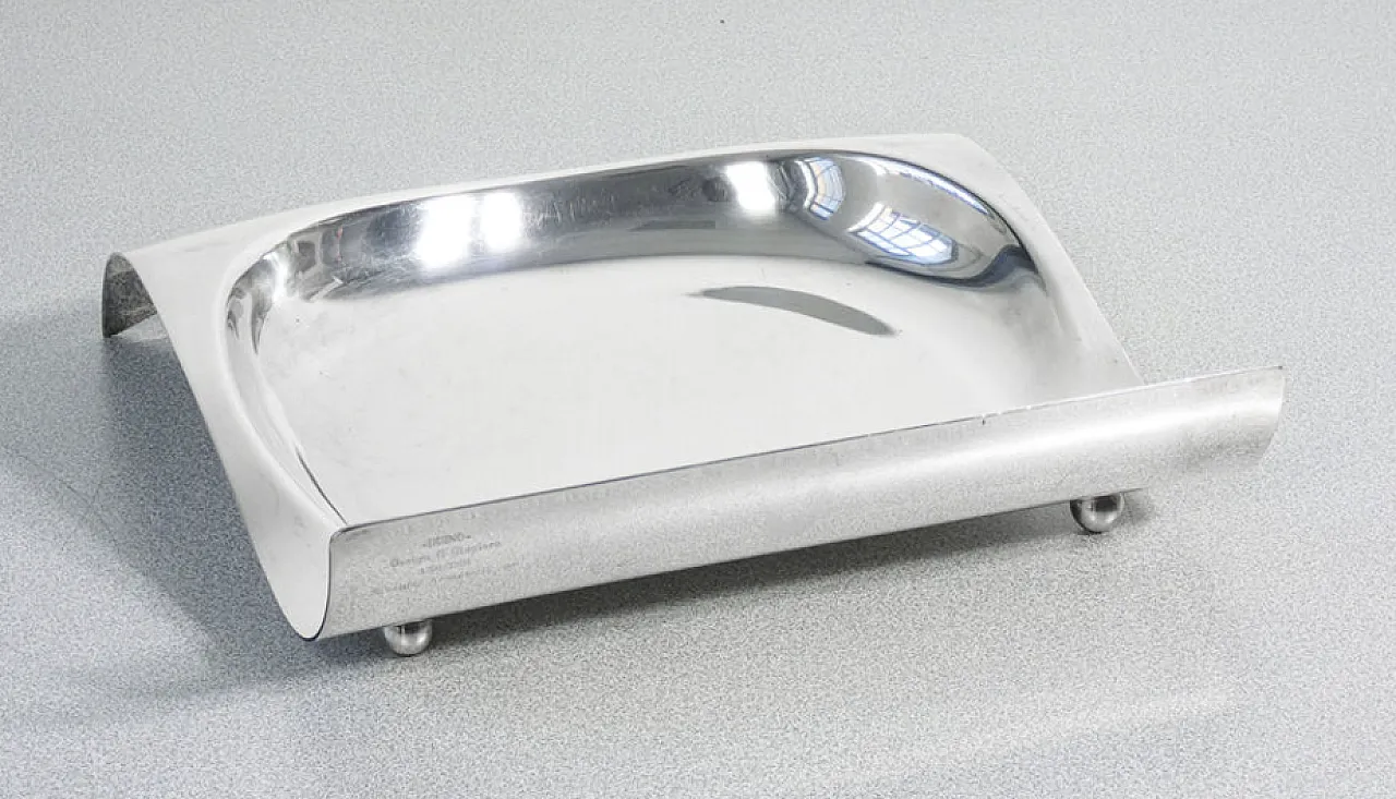 Centrotavola Duino in metallo argentato, anni '90 5