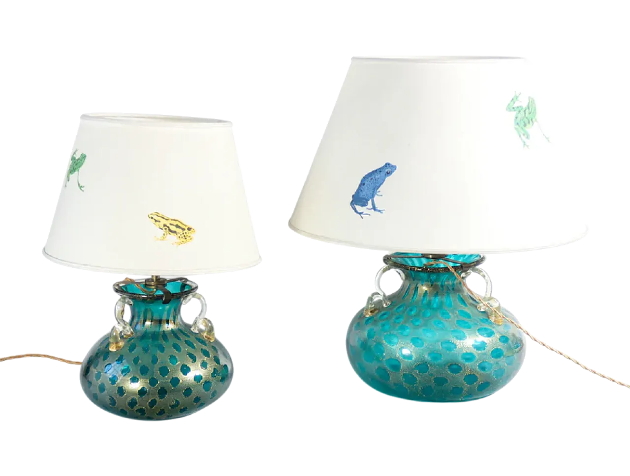 Coppia di abat jour in vetro di Murano di La Murrina, anni '80 9