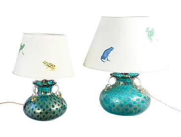 Coppia di abat jour in vetro di Murano di La Murrina, anni '80