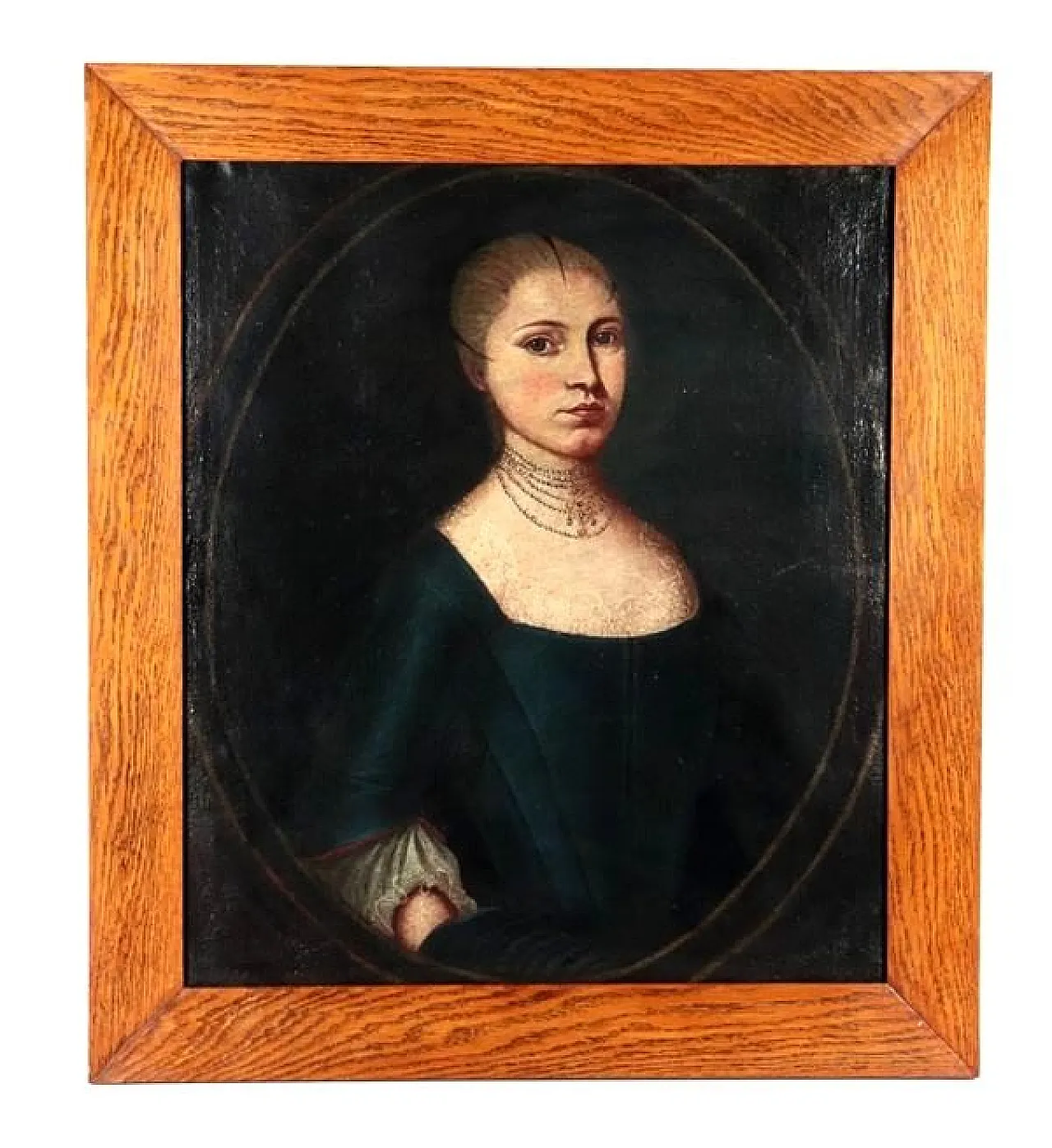 Portrait of a Woman with a Pearl Necklace, oil on canvas, 18th century 2