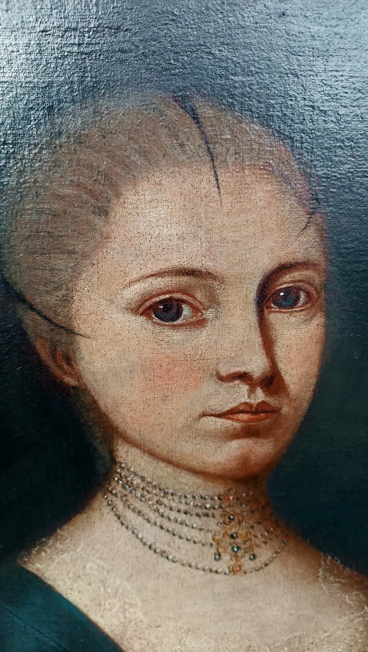 Portrait of a Woman with a Pearl Necklace, oil on canvas, 18th century 4