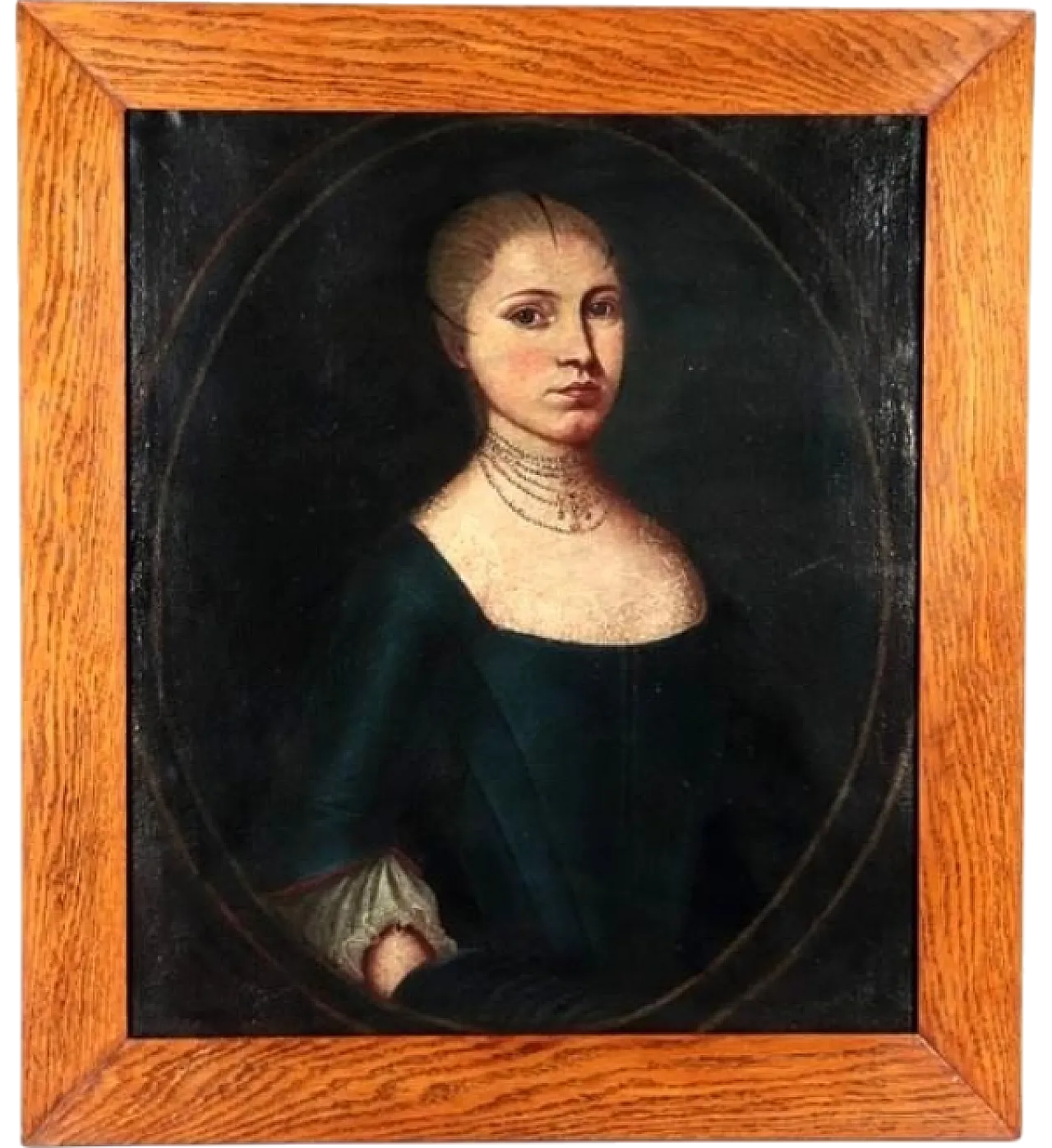 Portrait of a Woman with a Pearl Necklace, oil on canvas, 18th century 13