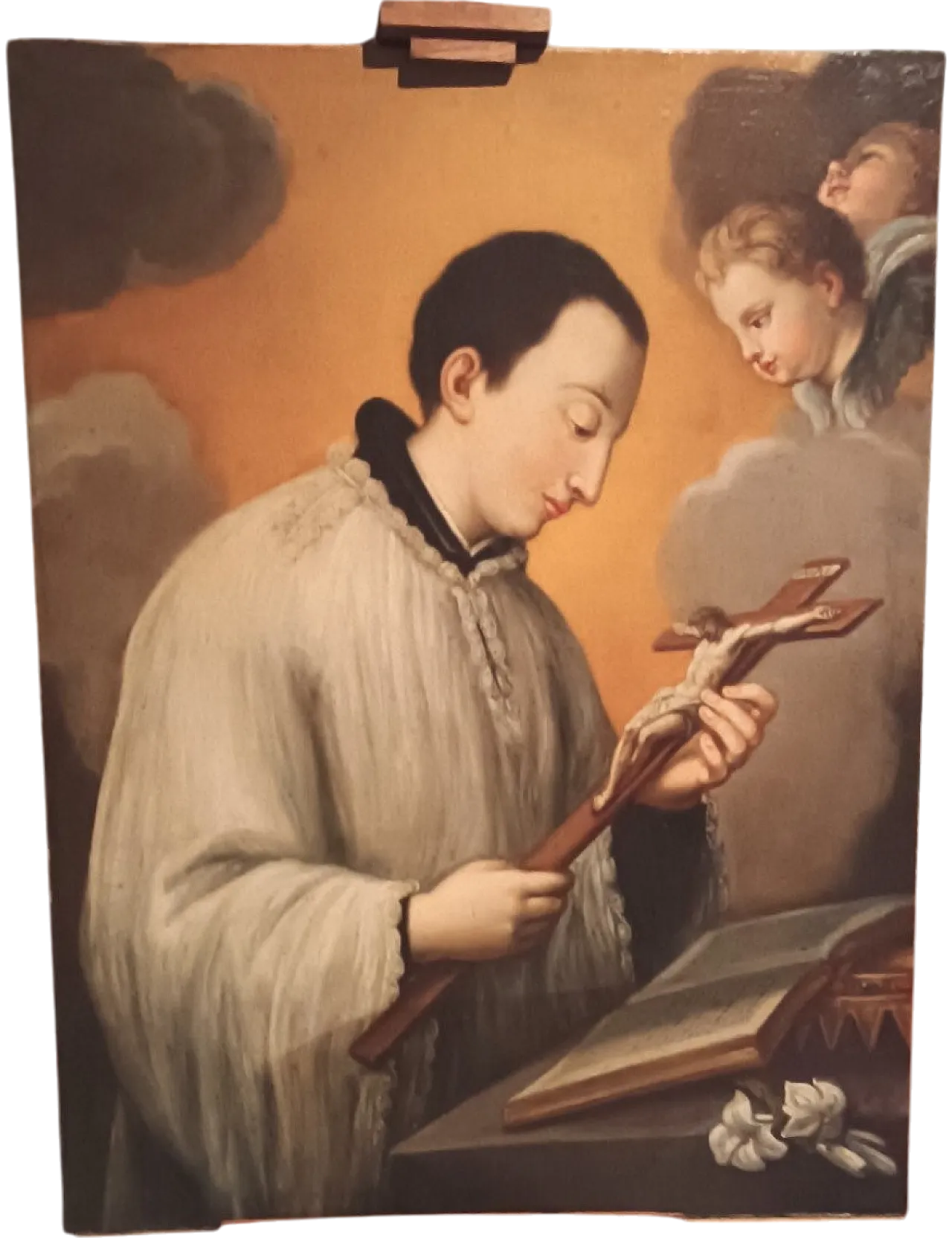 San Luigi Gonzaga con crocifisso, olio su tela, '700 13