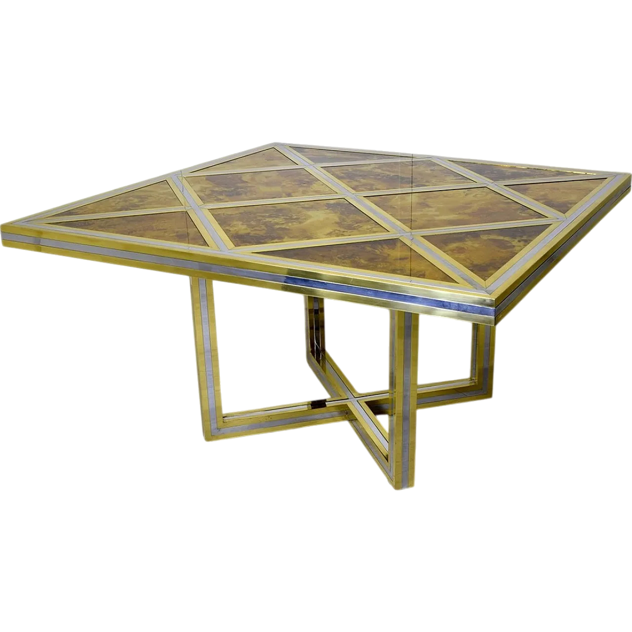 Gilt and nickel-plated brass table by Romeo Rega, 1970s 10