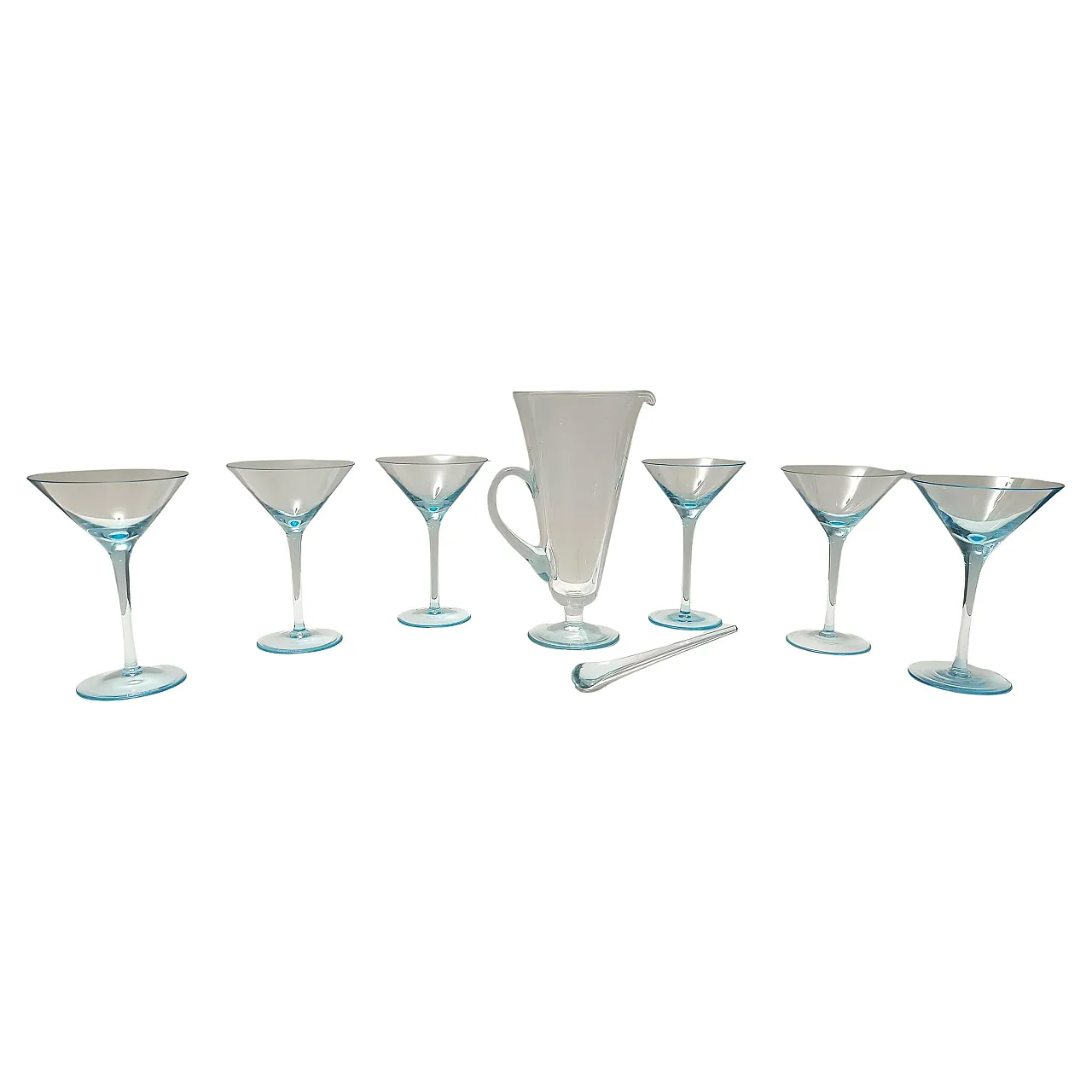 6 bicchieri da cocktail con caraffa di La Murrina, anni '80 1