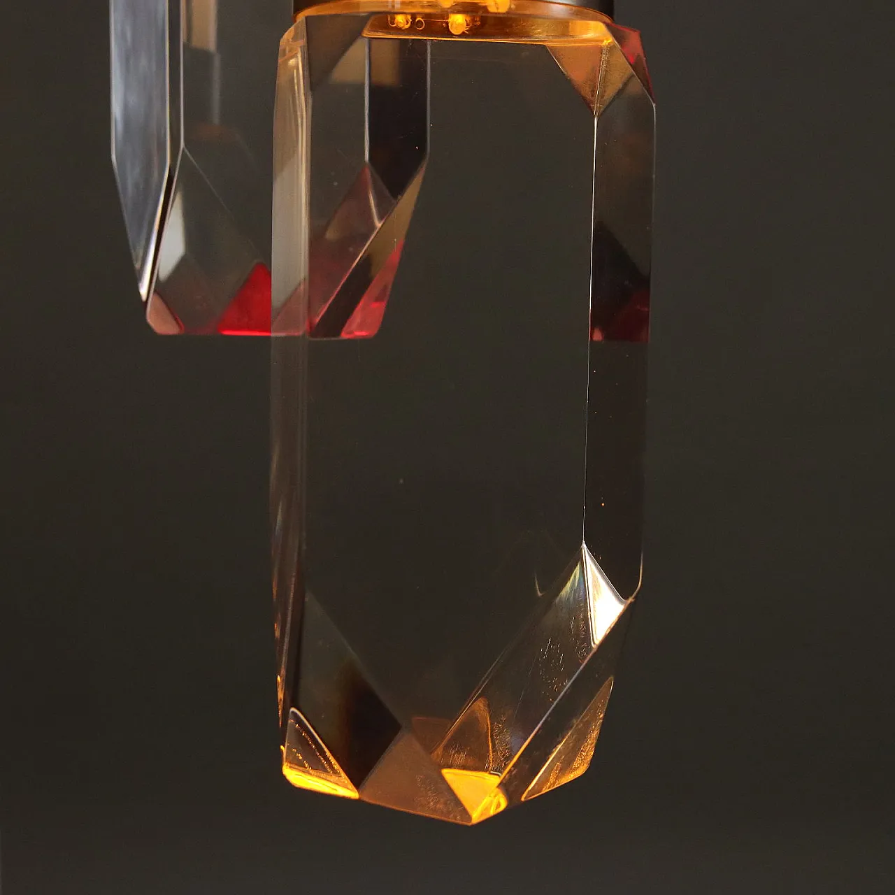 Lampadario a 5 luci in alluminio, metacrilato e plexiglass, anni '70 6