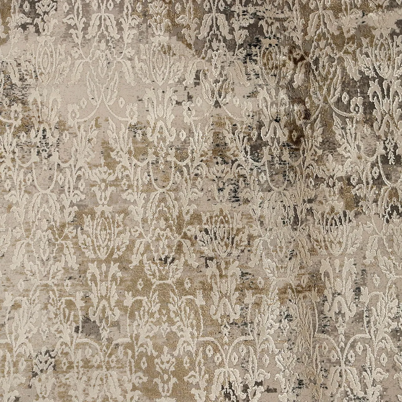 Abadeh thin knot rug in gray and white acrylic & bamboo 4