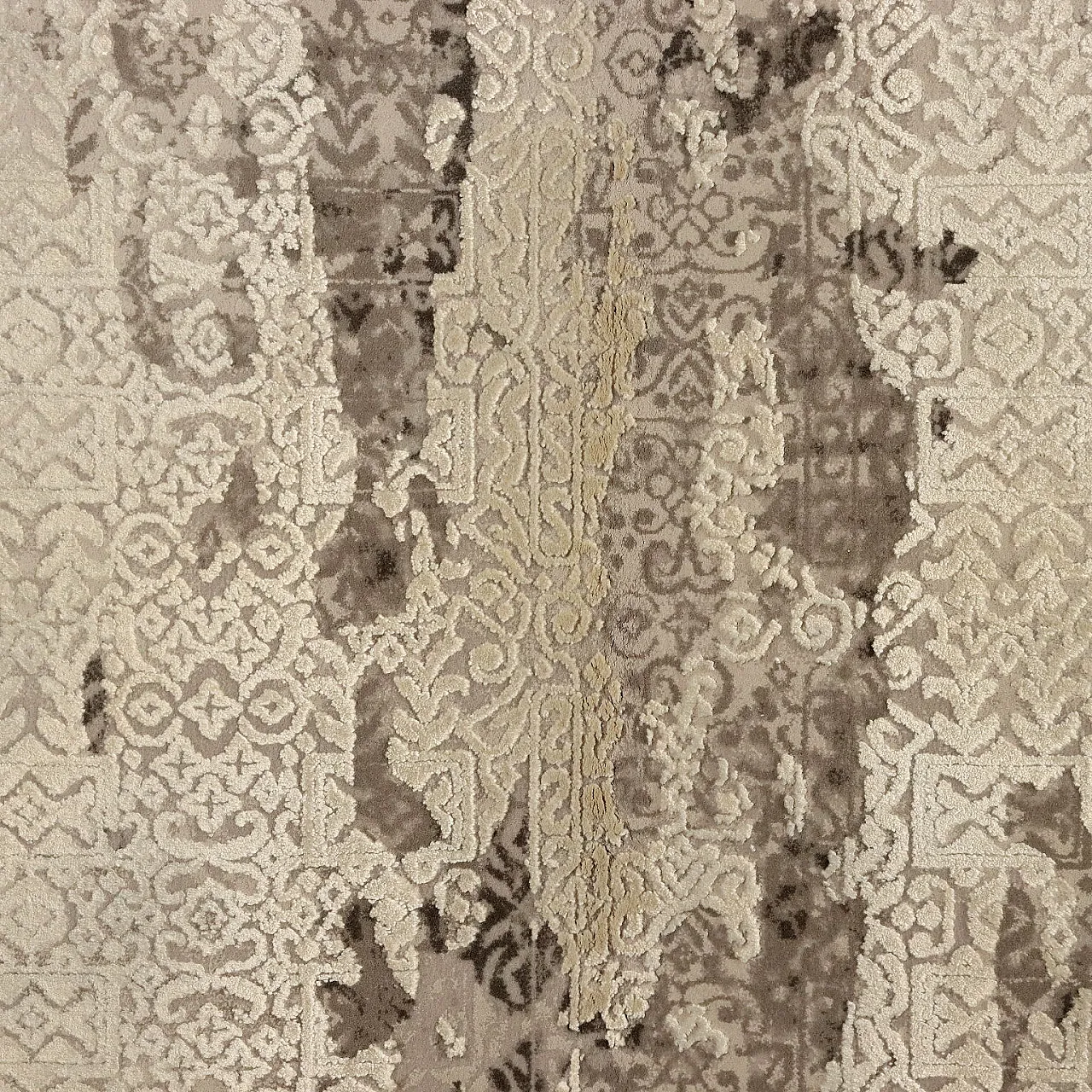 Abadeh fine knot rug in gray bamboo and acrylic 4