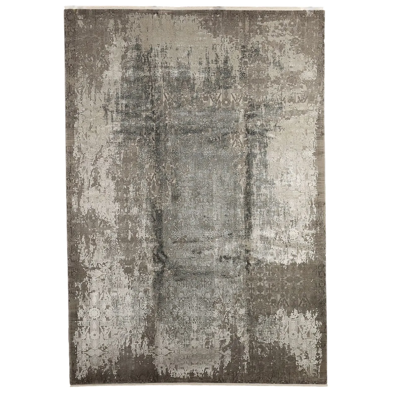 Abadeh thin-knotted rug in acrylic and gray bamboo, 2024 1