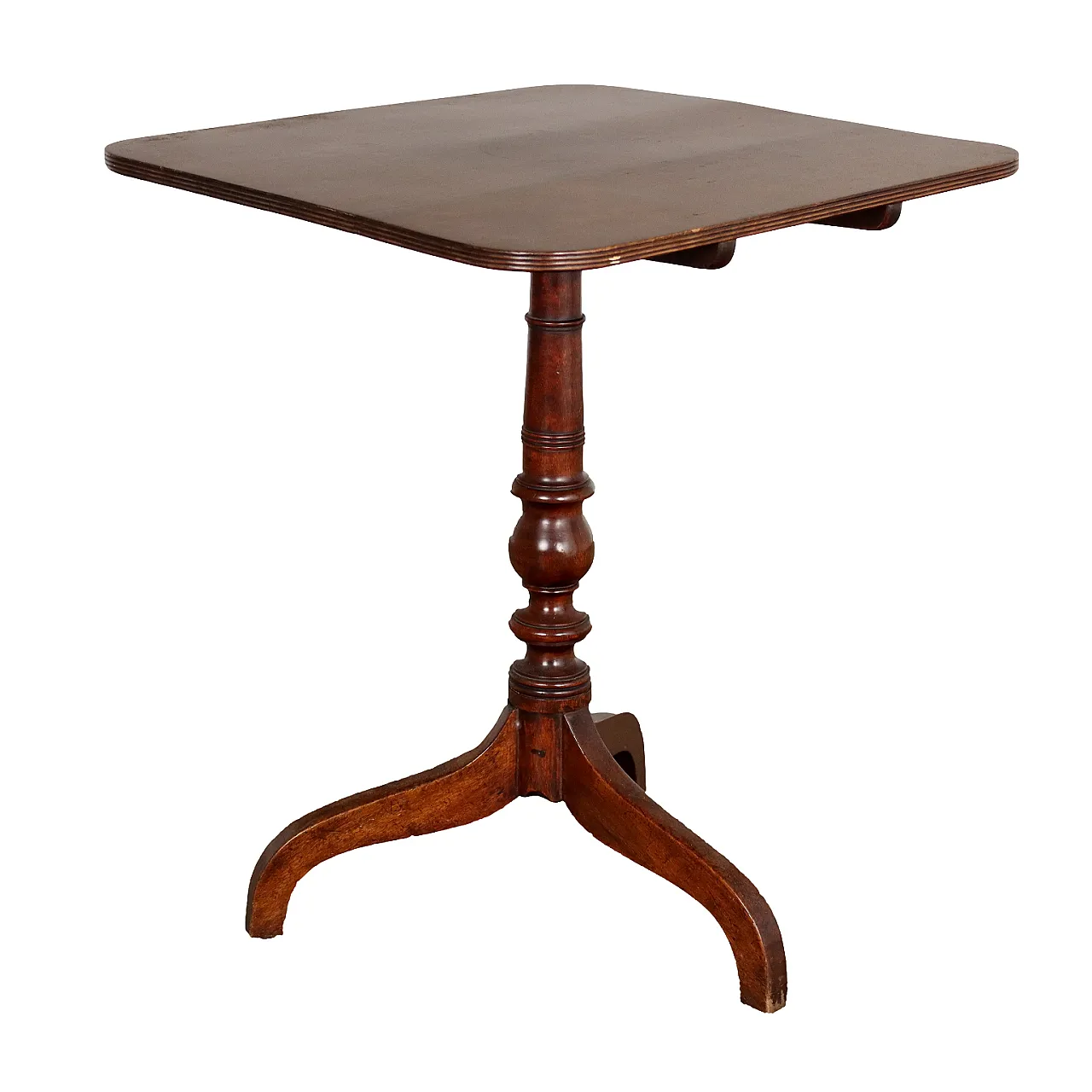Mahogany sail top coffee table on moved tripod, 19th century 1