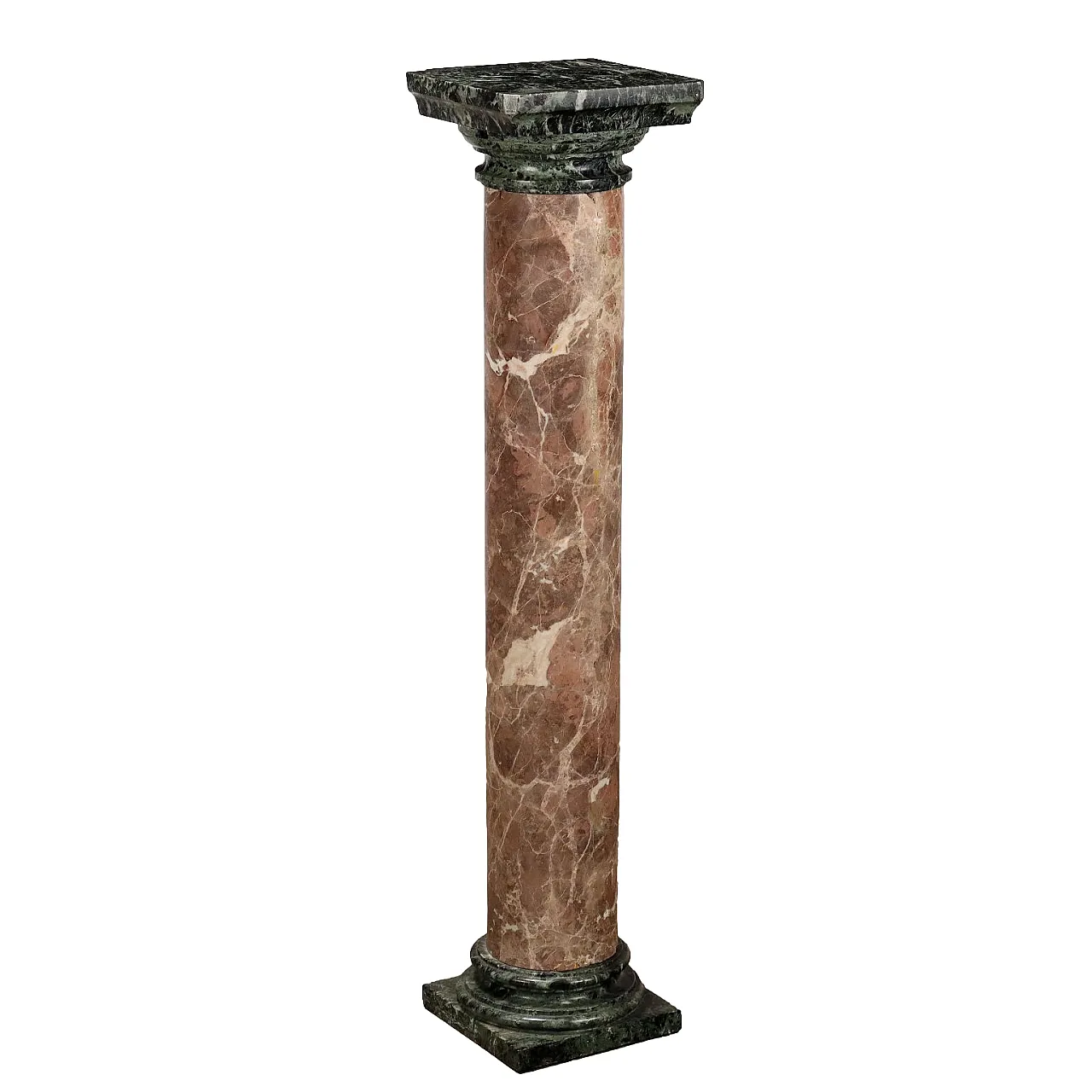 Colonna portabusto in marmo Macchia Vecchia e marmo Verde Alpi 1