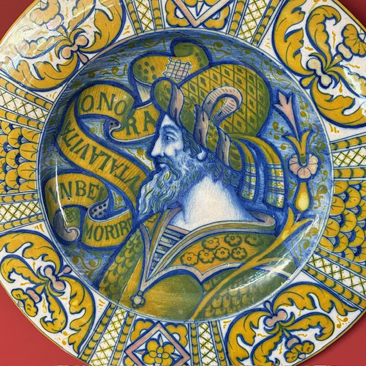 Antique plate made by Fornace Paolo Rubboli Gualdo Tadino, end 19th c. 3