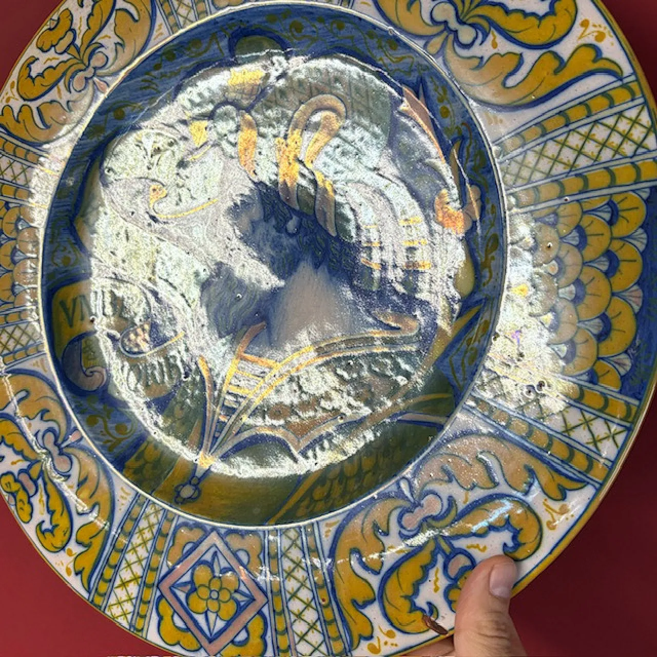 Antique plate made by Fornace Paolo Rubboli Gualdo Tadino, end 19th c. 5