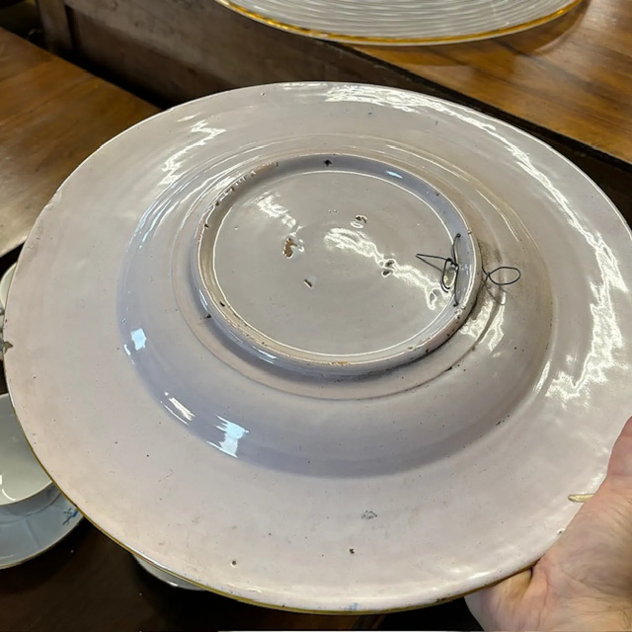 Antique plate made by Fornace Paolo Rubboli Gualdo Tadino, end 19th c. 7