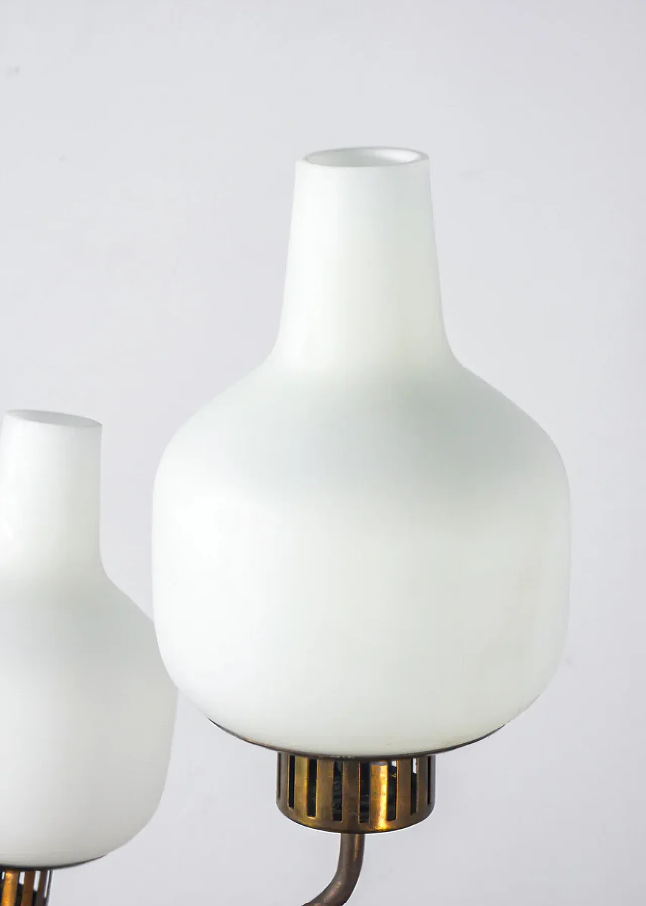 Lampada a sospensione in ottone, metallo e vetro di Stilnovo, anni '50 6