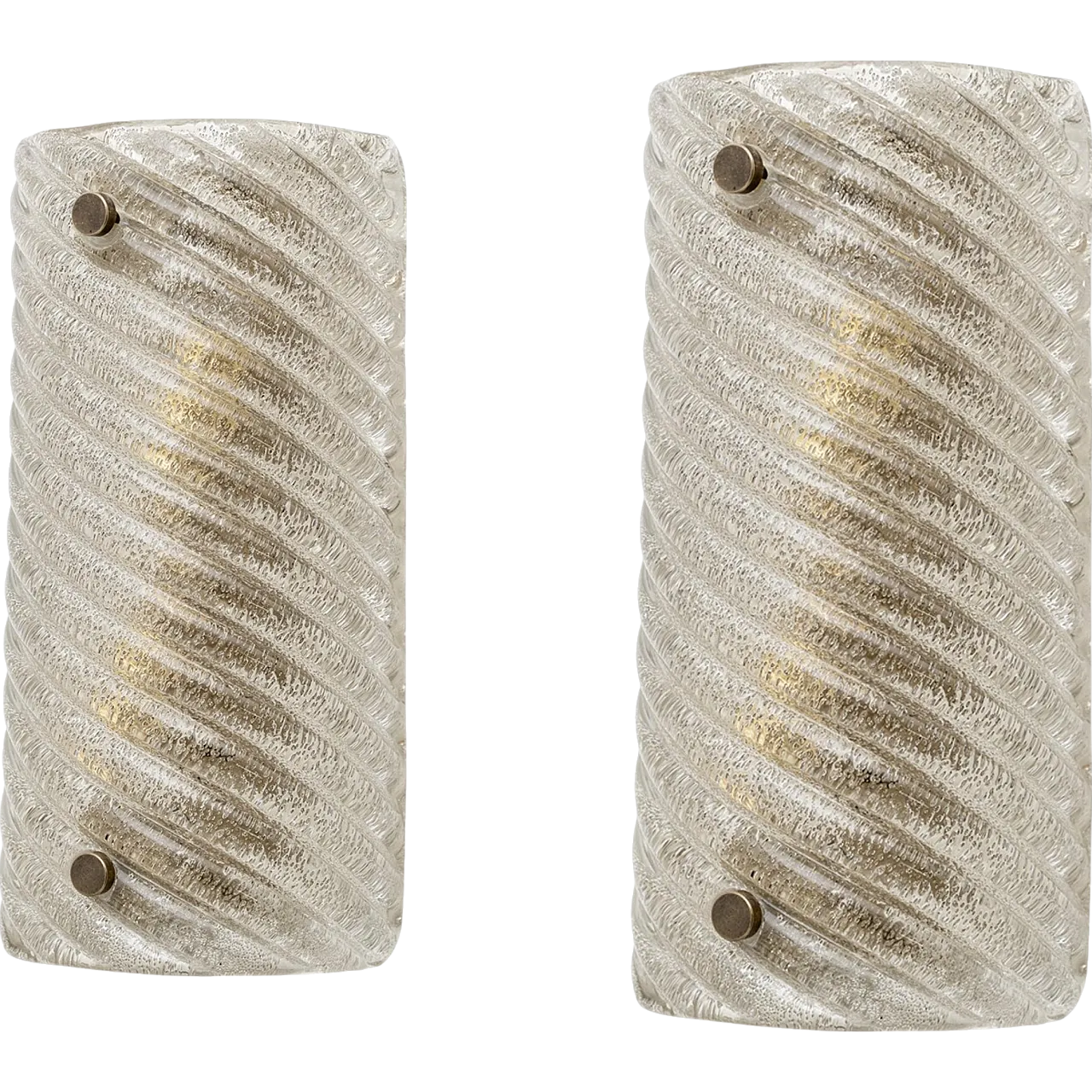 Pair of Murano glass lamps with smoked twist, 2000s 10