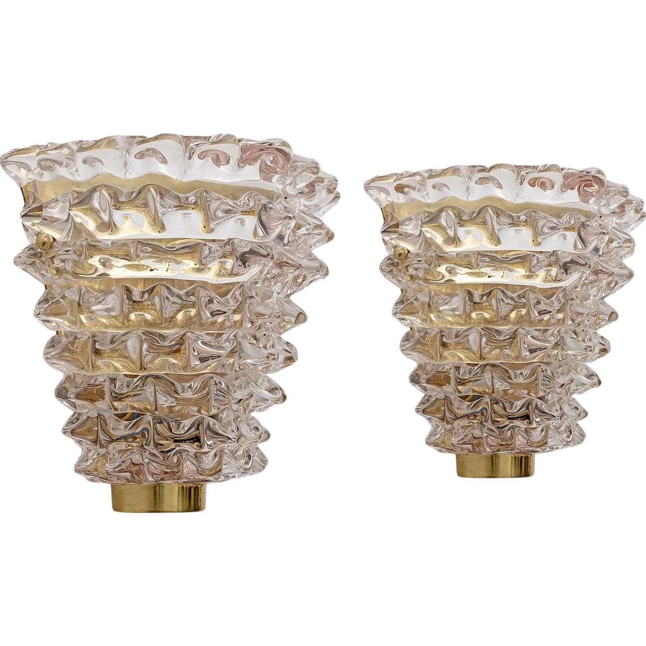 Pair of Rostrato Murano glass lamps, 2000s 12