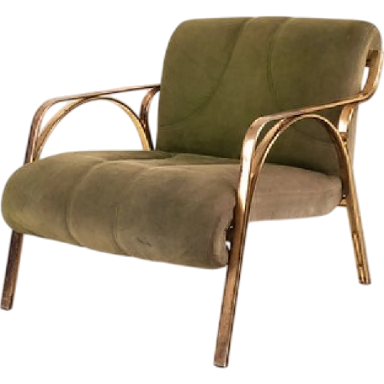 Poltrona in camoscio verde di Vittorio Gregotti, anni '60 11