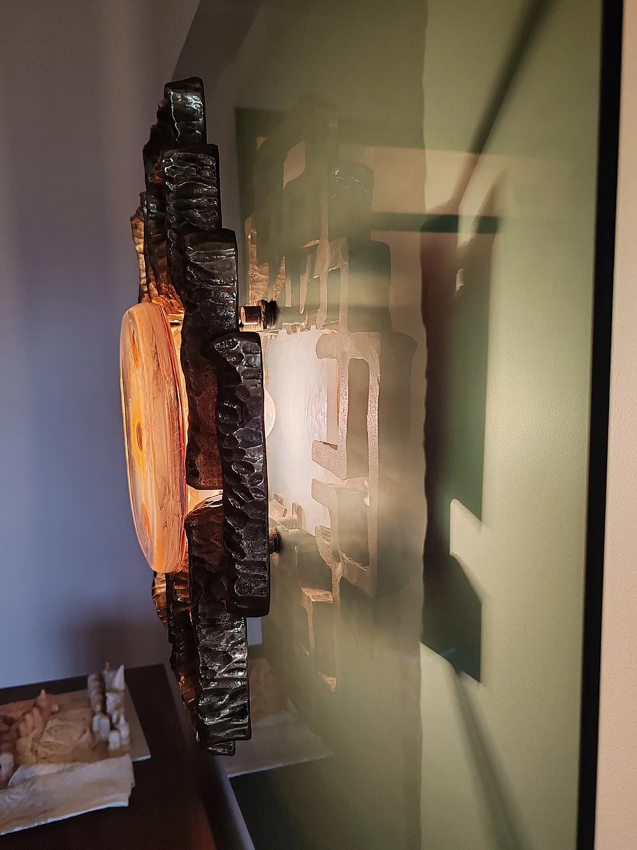 Brass and Murano glass wall light by Angelo Brotto x Esperia, 1990s 3