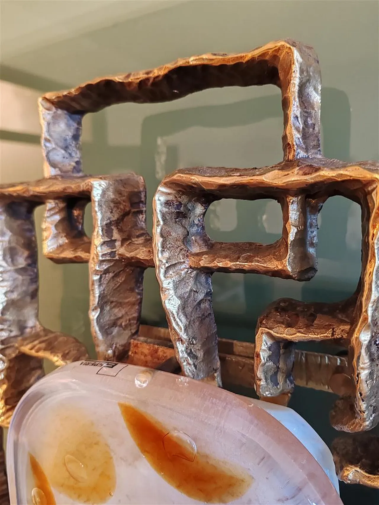 Brass and Murano glass wall light by Angelo Brotto x Esperia, 1990s 9