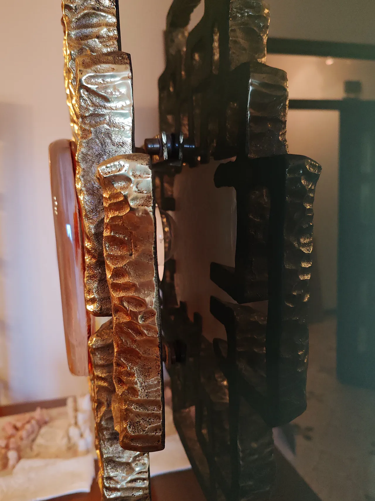 Brass and Murano glass wall light by Angelo Brotto x Esperia, 1990s 10