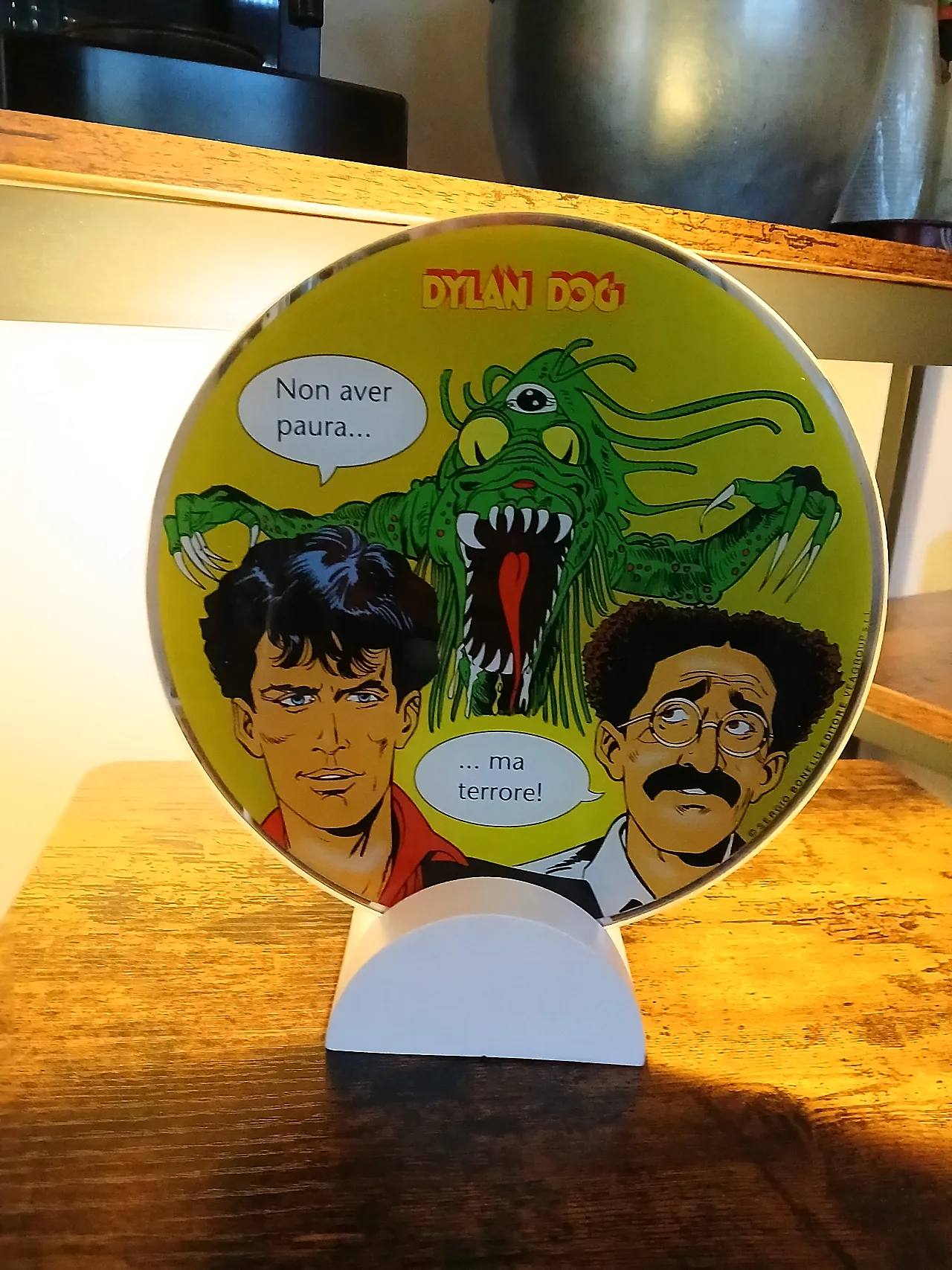 Lampada da tavolo Dylan Dog in legno e vetro di Veagroup, anni '80 5