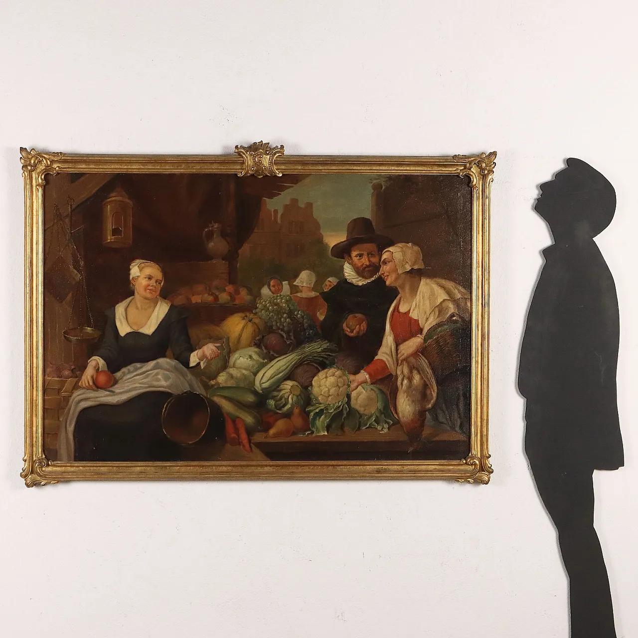Scena di mercato, olio su tela, '800 2
