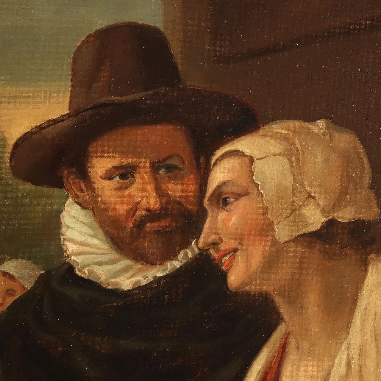 Scena di mercato, olio su tela, '800 4