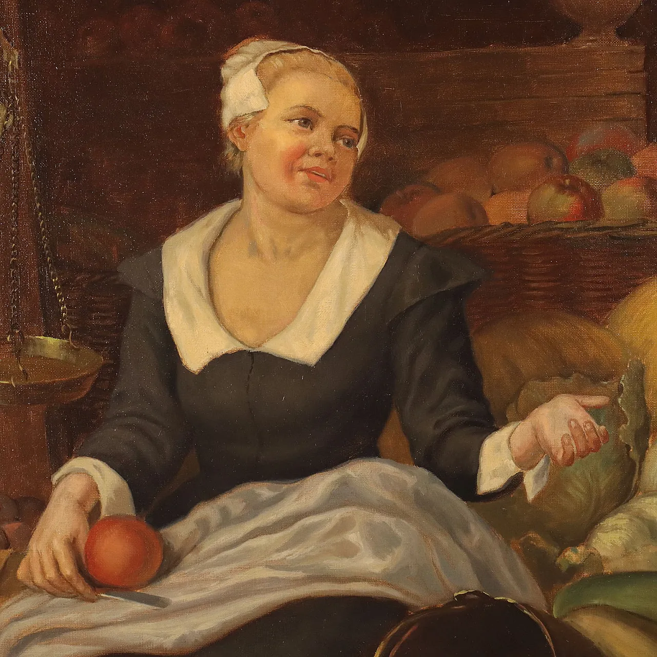 Scena di mercato, olio su tela, '800 5