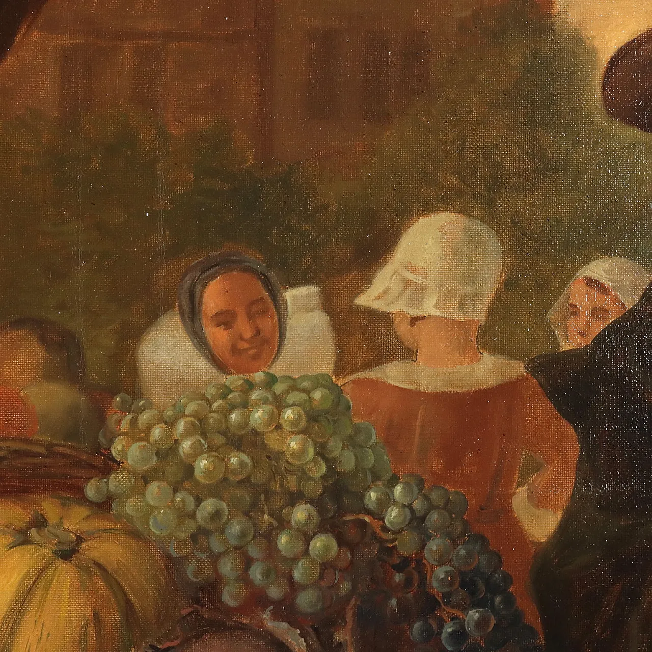 Scena di mercato, olio su tela, '800 8