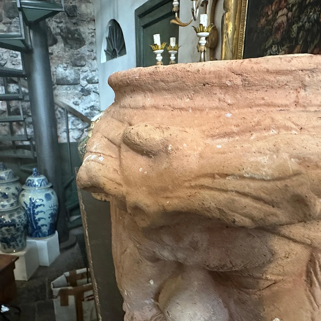 Vaso Moro siciliano in terracotta lavorato a mano, anni '30 2