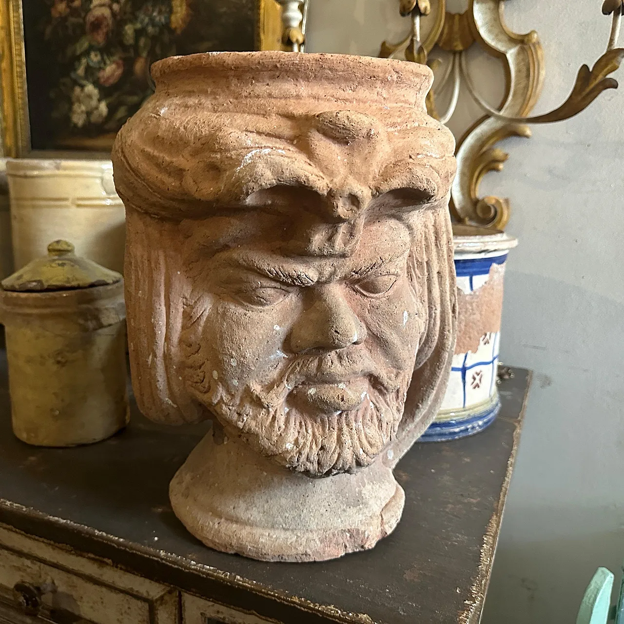 Vaso Moro siciliano in terracotta lavorato a mano, anni '30 3
