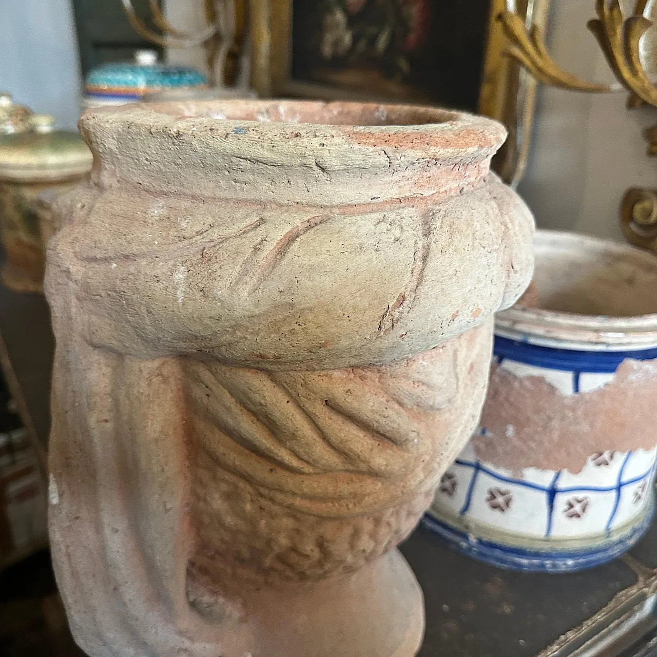 Vaso Moro siciliano in terracotta lavorato a mano, anni '30 7