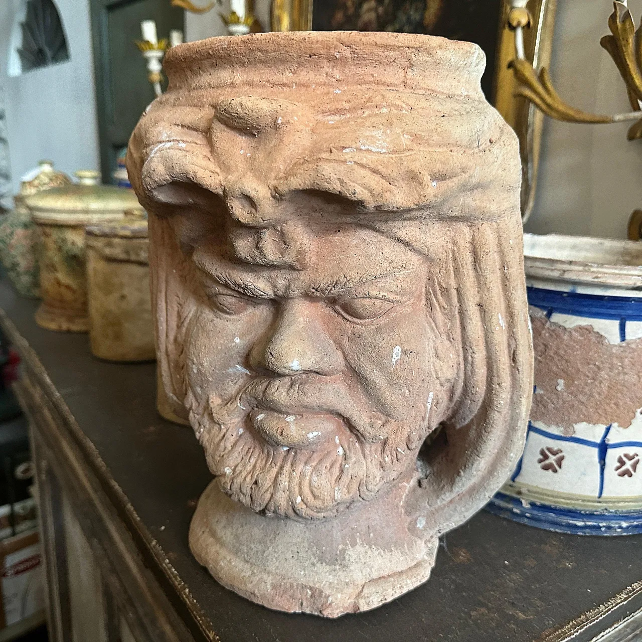 Vaso Moro siciliano in terracotta lavorato a mano, anni '30 10