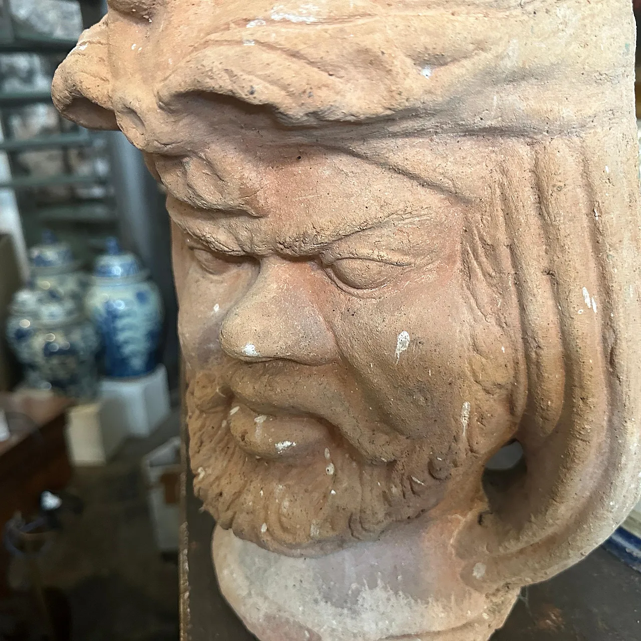 Vaso Moro siciliano in terracotta lavorato a mano, anni '30 11