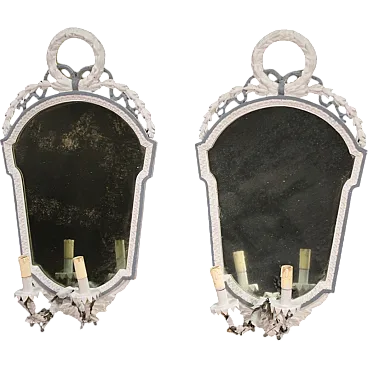Pair of Louis XVI -lacquered in white mirrors, 900