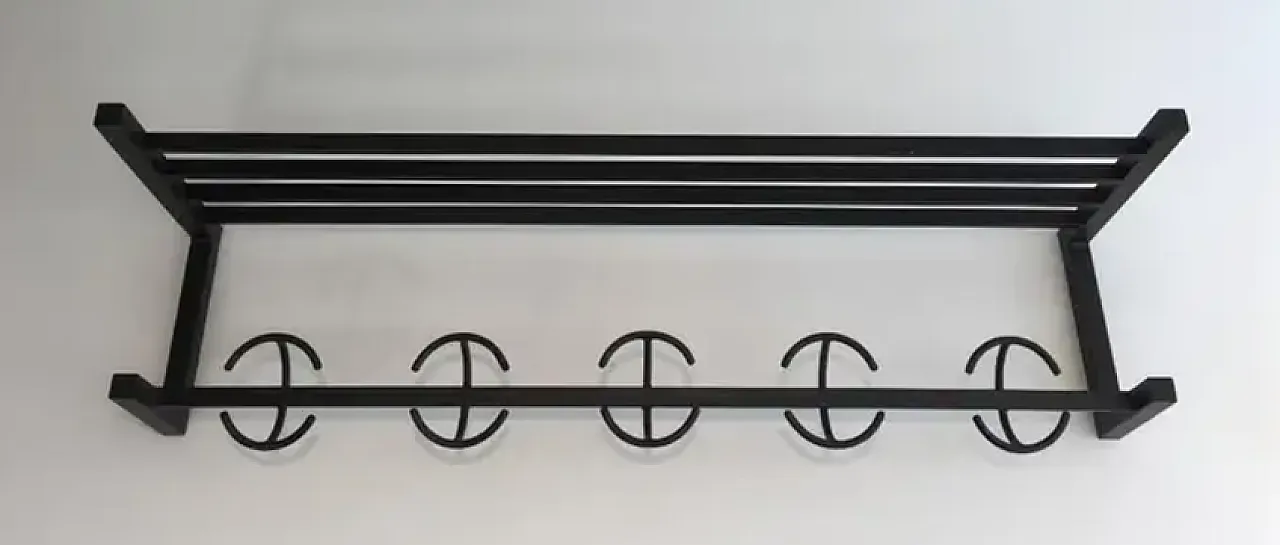 Appendiabiti di design in metallo nero, anni '50 5