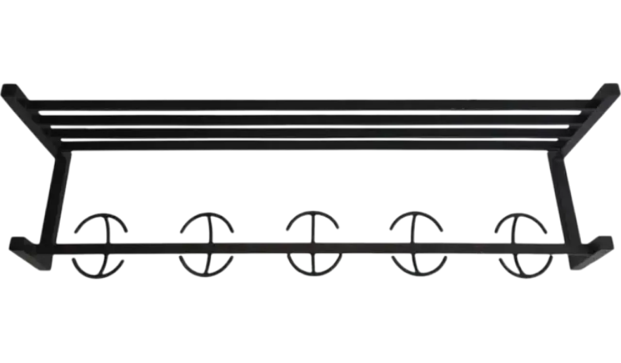 Appendiabiti di design in metallo nero, anni '50 7