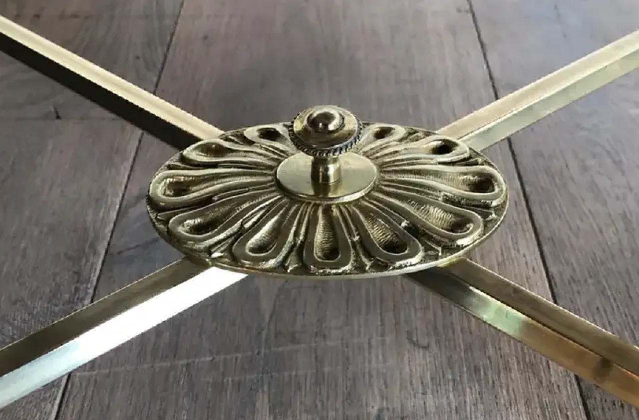 Tavolino in ottone e marmo di Carrara di Maison Jansen, anni '40 6