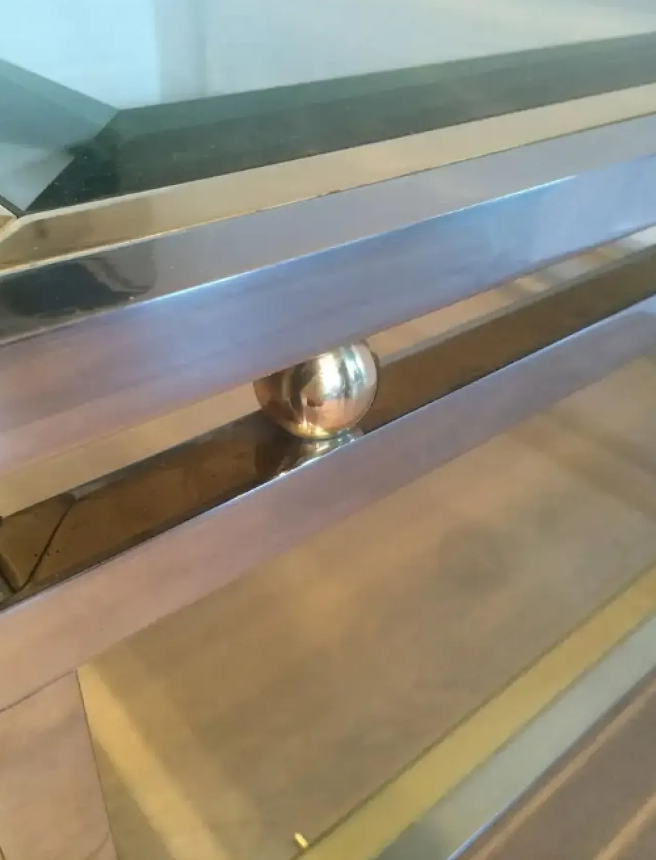 Chrome and brass coffee table, 1970s 9