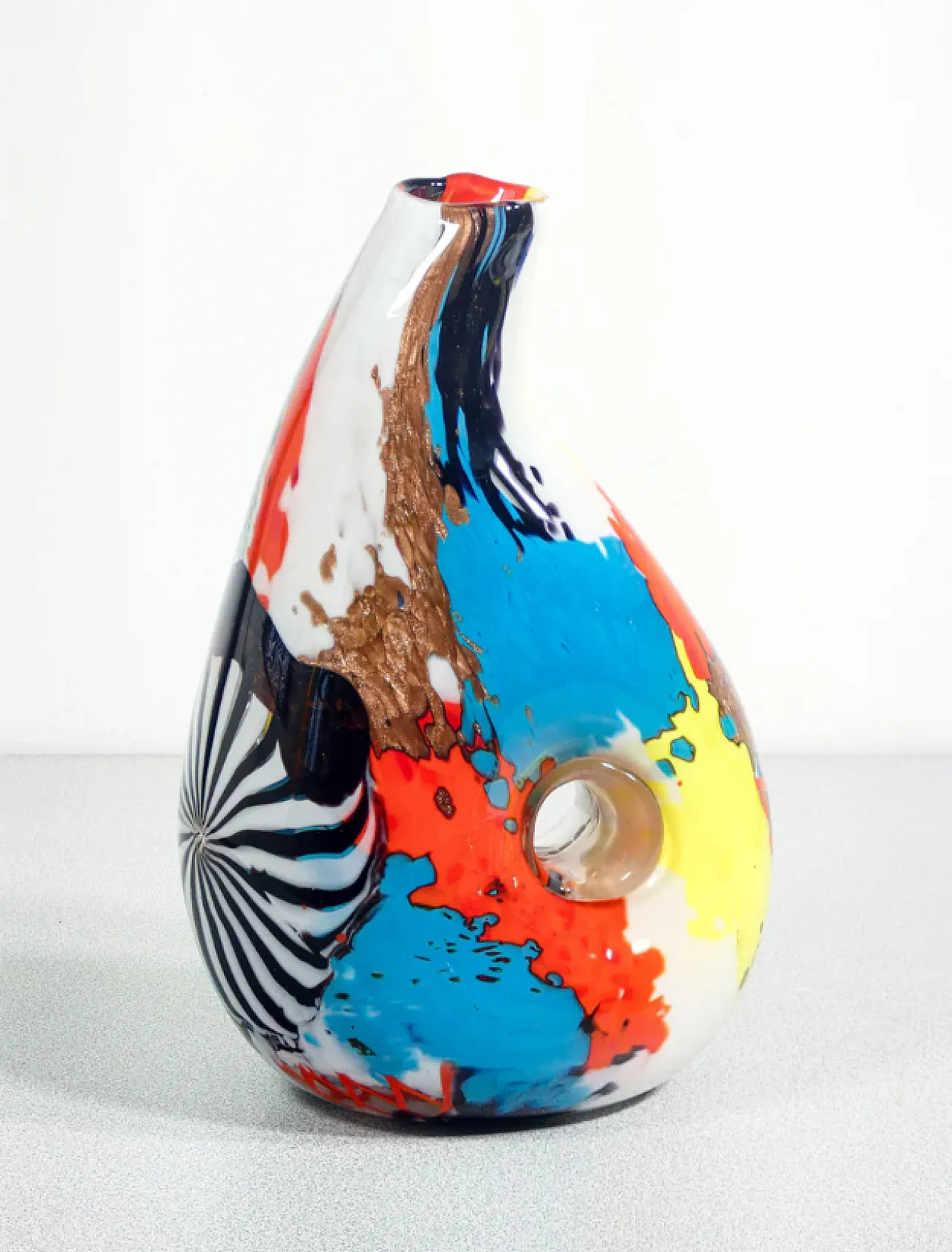 Coppa in vetro soffiato di Dino Martens per Aureliano Toso, anni '50 1