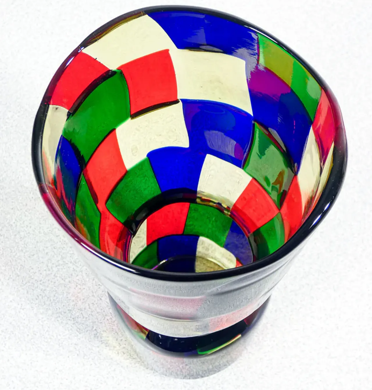 Blown Murano glass vase by Fulvio Bianconi for Venini, 1950s 1