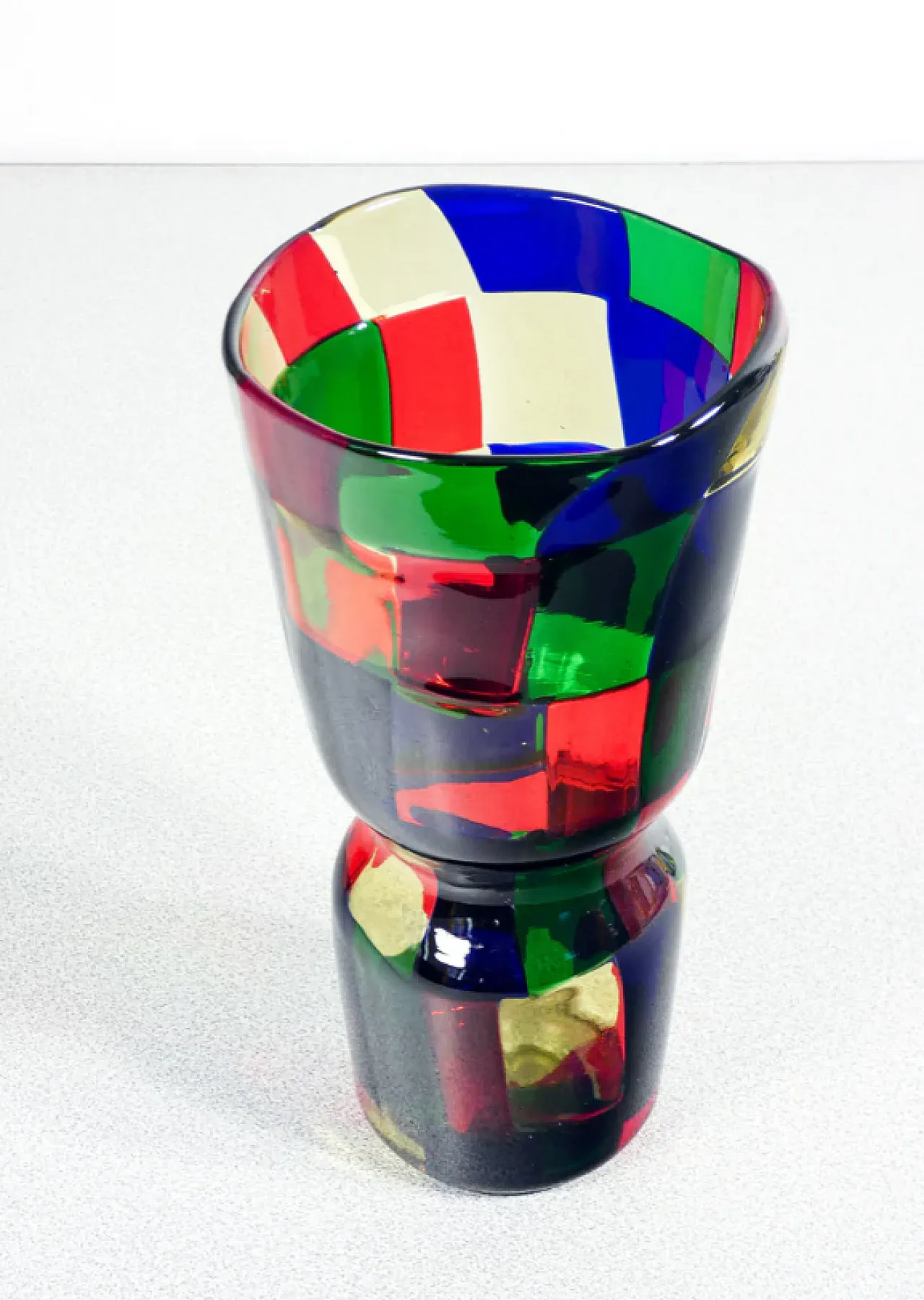 Blown Murano glass vase by Fulvio Bianconi for Venini, 1950s 3