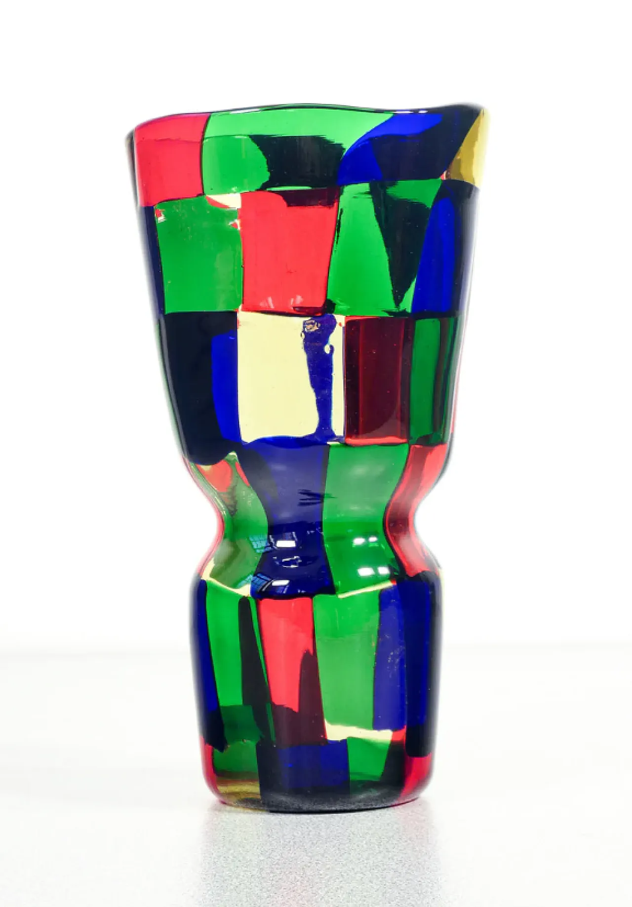 Blown Murano glass vase by Fulvio Bianconi for Venini, 1950s 4