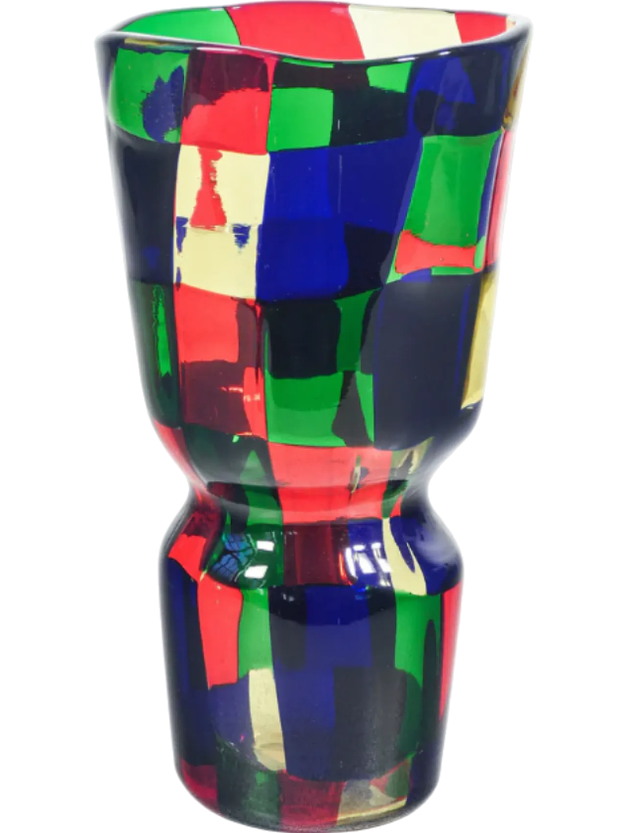 Blown Murano glass vase by Fulvio Bianconi for Venini, 1950s 7