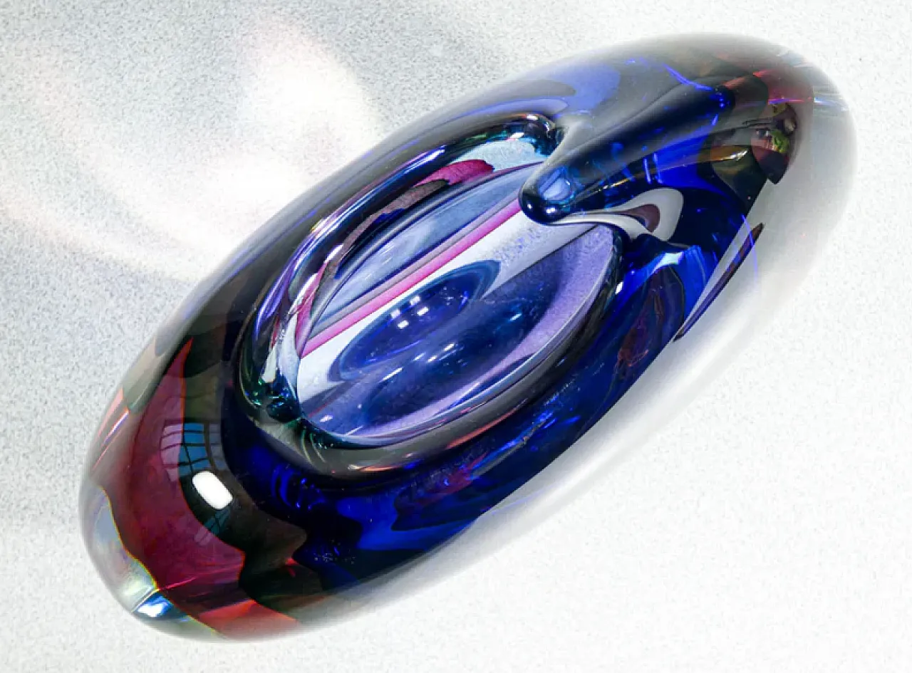 Vaso in vetro soffiato di Murano di Franco Schiavon, fine '900 7