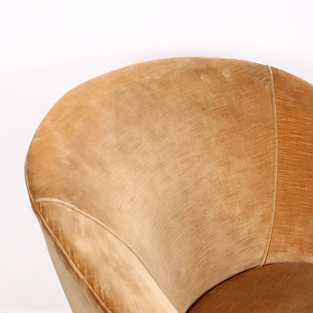 Poltrone in velluro con gambe in ottone, anni '50 3