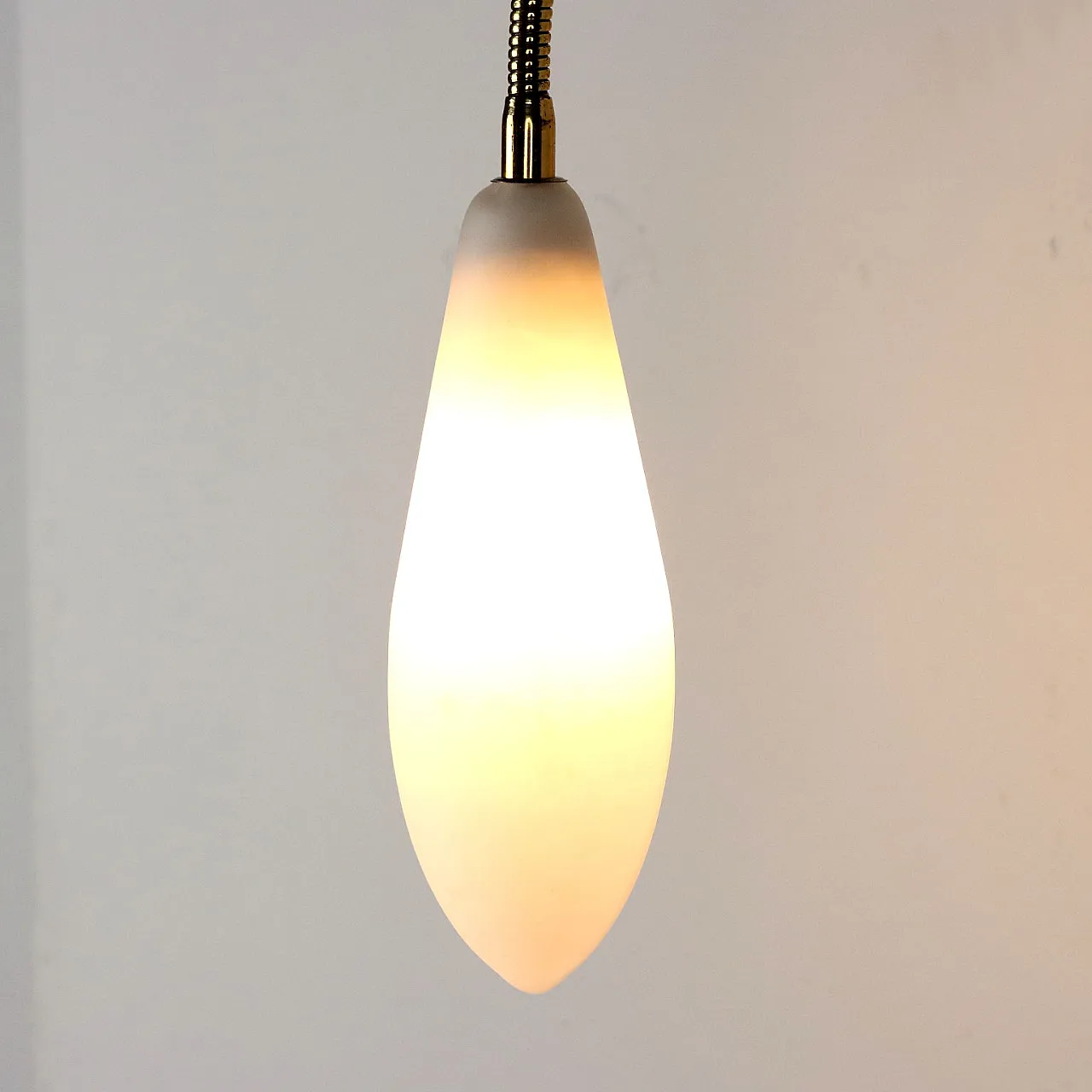 Applique in ottone e vetro con stelo flessibile, anni '60 3