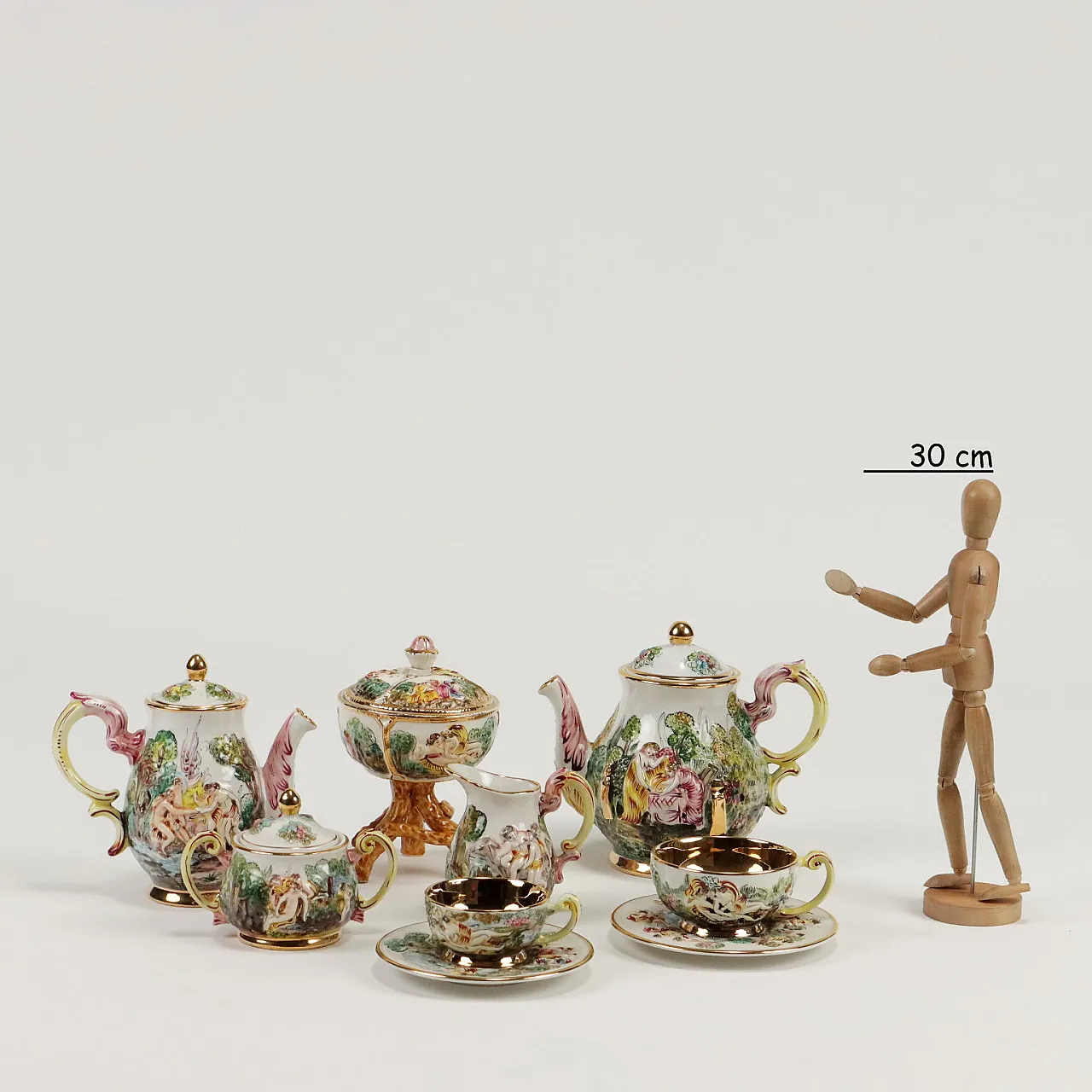 Capodimonte ceramic tea & coffee service, 1950s 2
